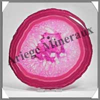 AGATE ROSE - Tranche Fine - 145x130 mm - 194 grammes - Taille 6 - C001